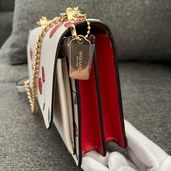 NWT Coach CE656 Mini Klare Crossbody Coated Canvas&Leather w Heart Cherry Print - Picture 9 of 9
